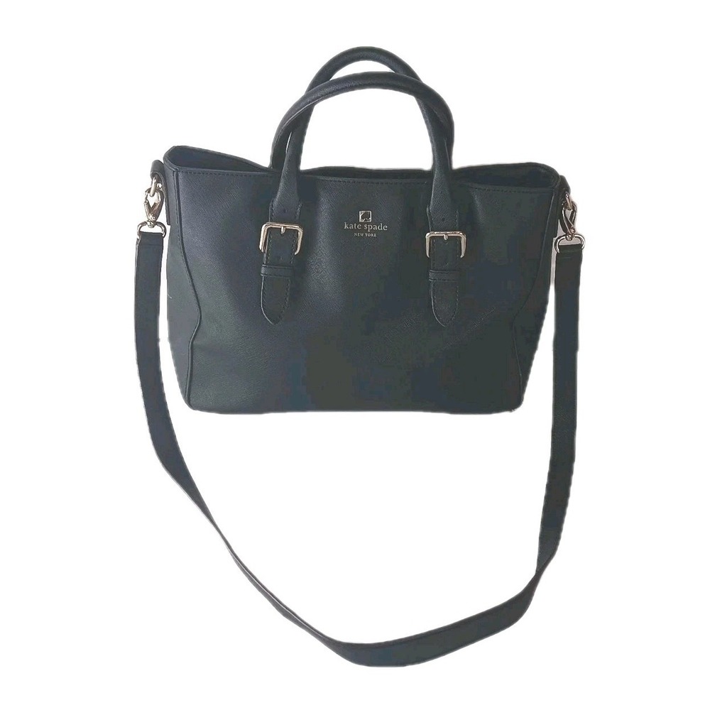 KATE SPADE Black Leather COVE Street GOLDIE Tote Handbag Crossbody Strap